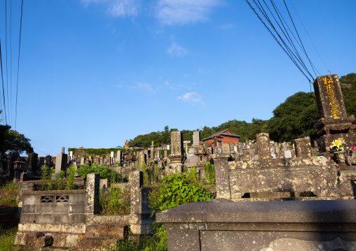 Tombs in cemetery, Kyushu region, Arita, Japan