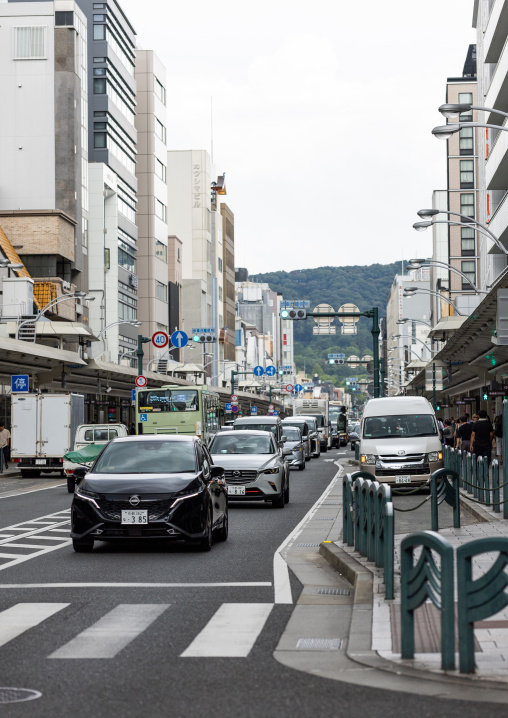 Cars in the city, Kansai region, Kyoto, Japan