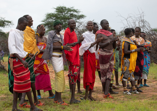 Samburu tribe men and women, Samburu County, Samburu National Reserve, Kenya