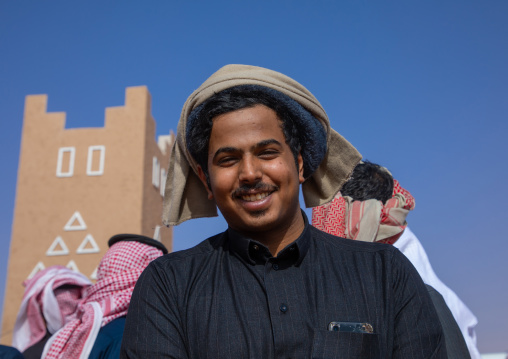 Saudi man in King Abdul Aziz Camel Festival, Riyadh Province, Rimah, Saudi Arabia