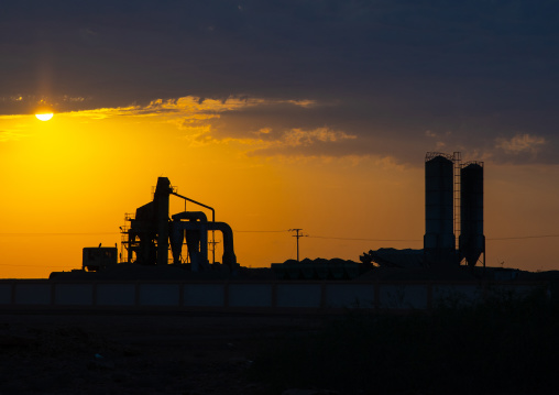 Cement factory in the sunset, Jazan Province, Farasan, Saudi Arabia