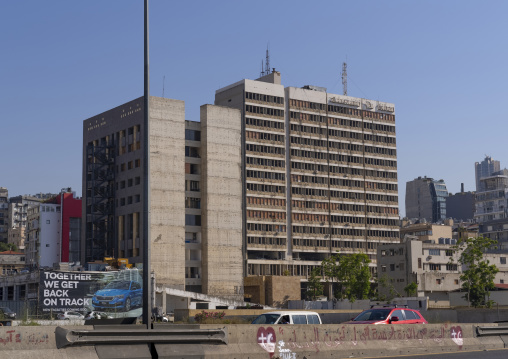Electricite du Liban building after the port explosion, Beirut Governorate, Beirut, Lebanon