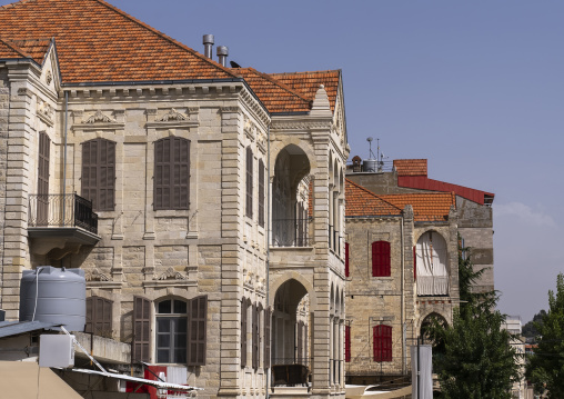 Old traditional lebanese houses with triple arches, Beqaa Governorate, Zahle, Lebanon