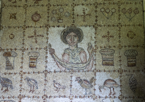 Byzantine mosaic tiles in Beiteddine Palace museum, Mount Lebanon Governorate, Beit ed-Dine, Lebanon