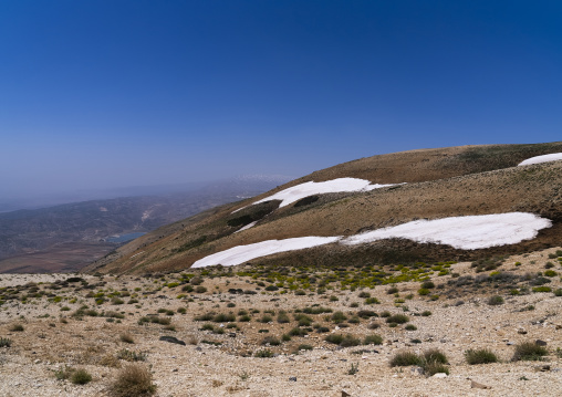 Patches of snow in the mountain, North Governorate, Daher el Kadib, Lebanon