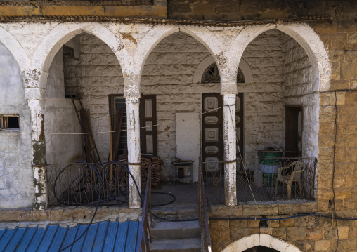 Old traditional lebanese house with arches, North Governorate, Hasroun, Lebanon