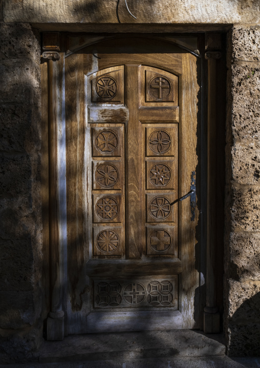 Mar Challita Saint-Arthème church door, Governorate of North Lebanon, Tannourine El Faouqa, Lebanon