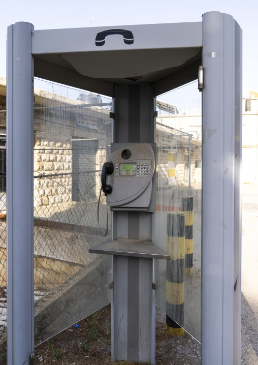 Telephone booth in the street, Mount Lebanon, Douma, Lebanon