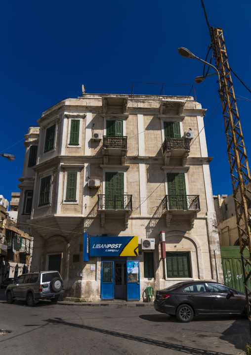 Libanpost shop in an old heritage building in El Mina, North Governorate, Tripoli, Lebanon