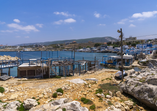 Restaurants and bars on the seashore, North Governorate, Anfeh, Lebanon