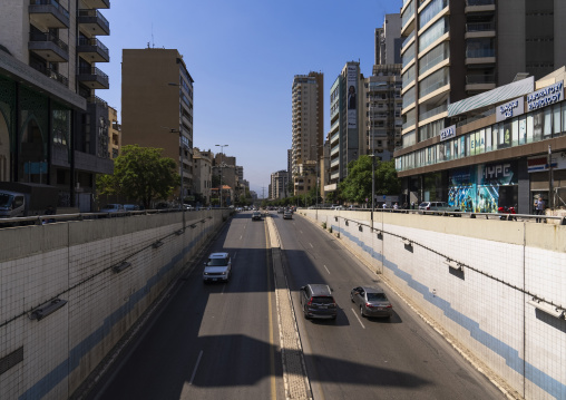 Road crossing Basta quarter, Beirut Governorate, Beirut, Lebanon