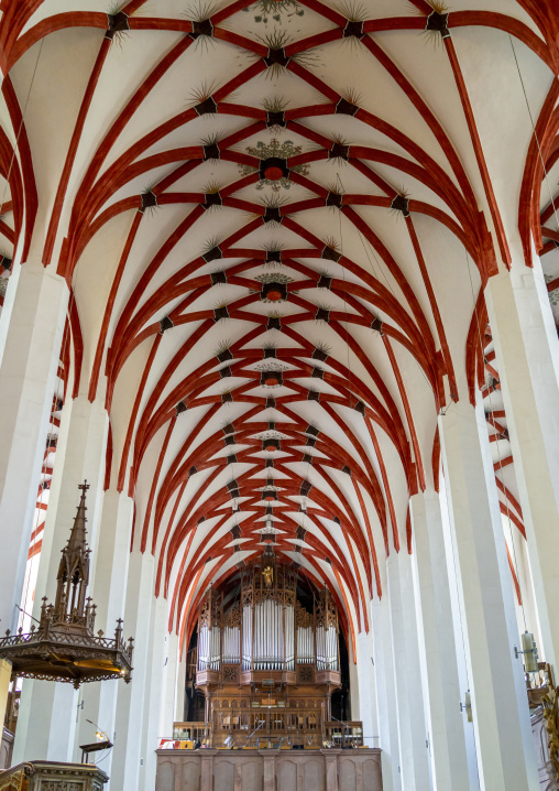 Pipe organ inside Saint Thomas Church, Saxony, Leipzig, Germany