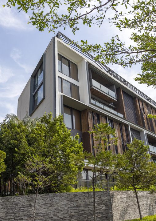 Modern building near the old quarter, Penang island, George Town, Malaysia