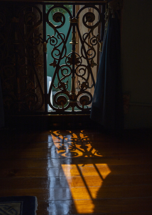 Pinang Peranakan mansion museum iron balcony, Penang island, George Town, Malaysia