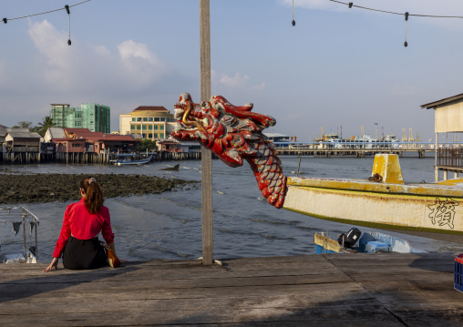 Dragon bow in Chew Jetty, Penang island, George Town, Malaysia