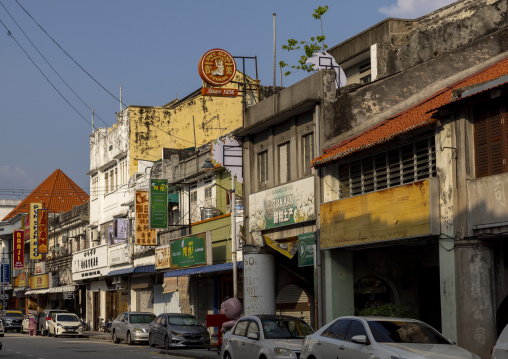 Heritage shophouses in the Unesco World Heritage old town, Penang island, George Town, Malaysia