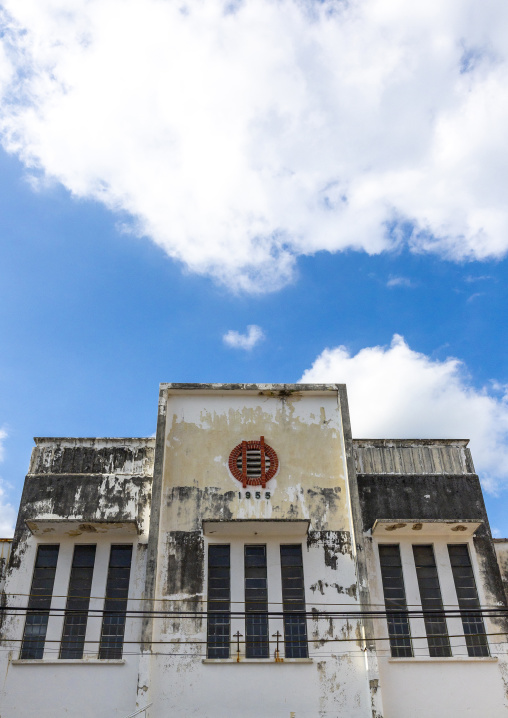 Heritage shophouse from 1955 in the Unesco World Heritage old town, Penang island, George Town, Malaysia