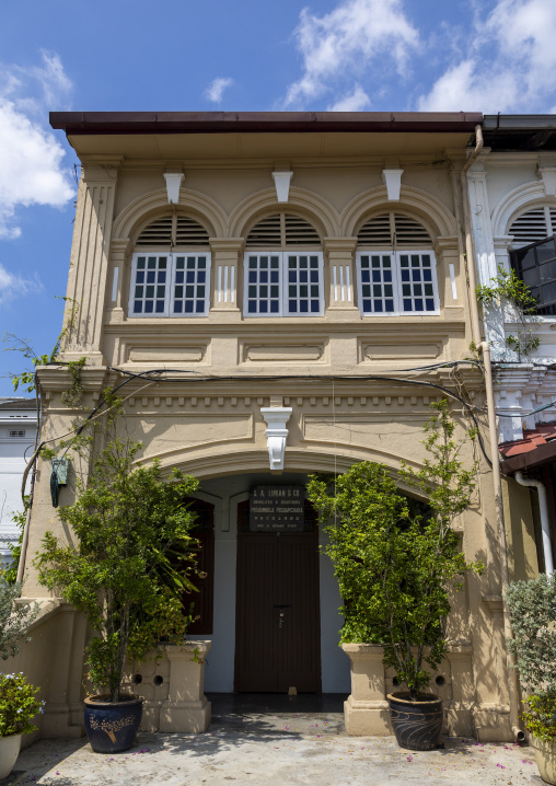 Heritage house in the British colonial-era architecture, Perak, Ipoh, Malaysia