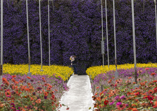 Tourists visiting Cameron Floral Park, Pahang, Cameron Highlands, Malaysia