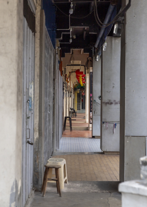 Heritage shophouses alley, Melaka State, Malacca, Malaysia