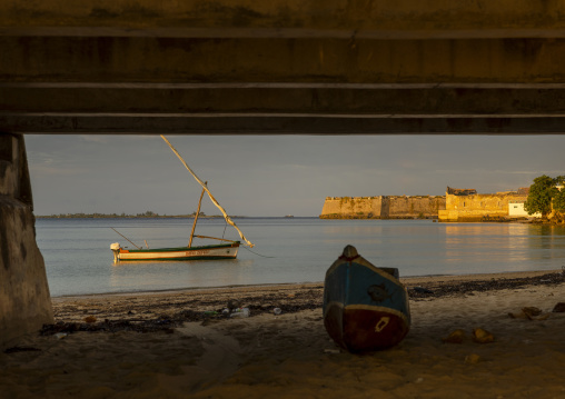 Jetty at sunset, Nampula Province, Island of Mozambique, Mozambique