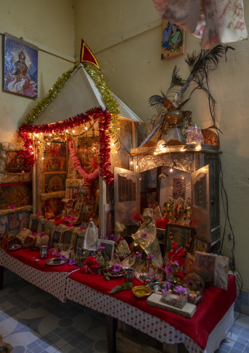 Hindi temple inside a house of a man from indian diaspora, Inhambane Province, Inhambane, Mozambique
