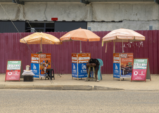 E-mola street vendor sleeping, Inhambane Province, Vilankulo, Mozambique