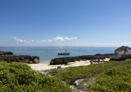 Dhow on a beach, Island of Mozambique, Goa island, Mozambique