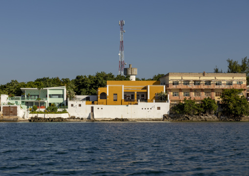 Villas along the shoreline, Nampula Province, Island of Mozambique, Mozambique