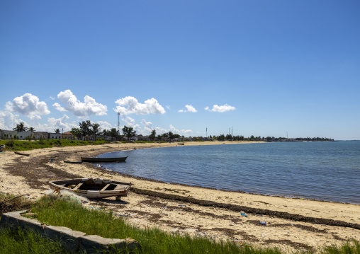 Boats on a beach, Nampula Province, Island of Mozambique, Mozambique