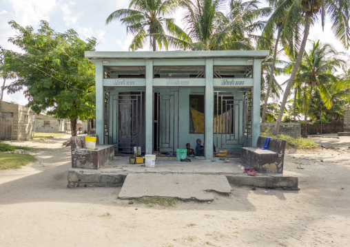 Small house in a village with Shukran on the wall, Nampula Province, Island of Mozambique, Mozambique