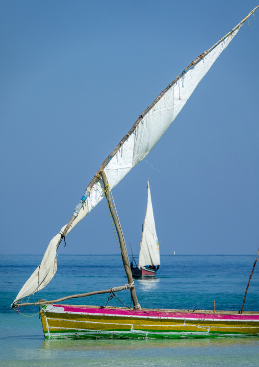 Dhows on a turquoise water, Nampula Province, Island of Mozambique, Mozambique