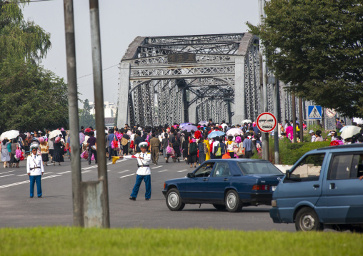 North Korean people going to september 9 parade, DGC, Pyongyang, North Korea