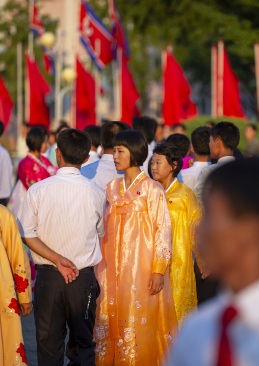 North Korean students during a mass dance performance, DGC, Pyongyang, North Korea