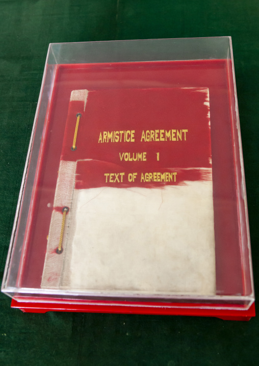 Armistice agreement in the peace museum, North Hwanghae, Panmunjom, North Korea