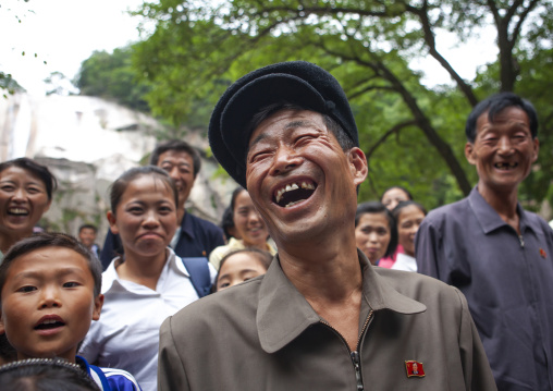 North Korean electricity company chief having fun in a park, North Hwanghae, Kaesong, North Korea