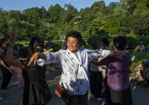 People having fun in a park on national day, DGC, Pyongyang, North Korea