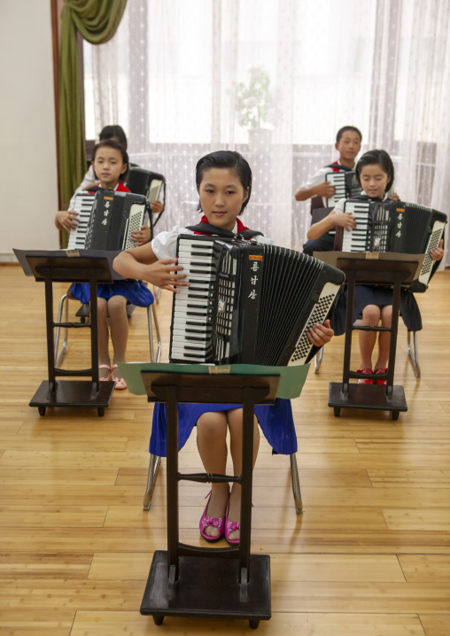 Accordion classroom in Mangyongdae children's palace, DGC, Pyongyang, North Korea