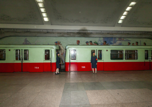 North Korean subway employees, DGC, Pyongyang, North Korea