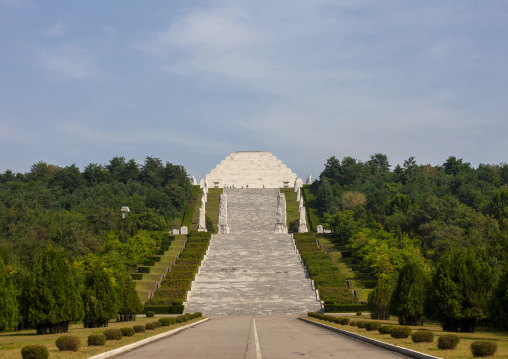 Stairs leading to the Tomb of king tangun, DGC, Pyongyang, North Korea