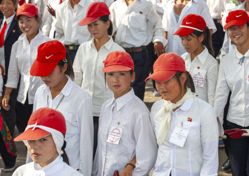 Teenagers during the celebration of the 60th anniversary of the regim, DGC, Pyongyang, North Korea