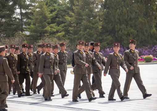 North Korean soldiers in Kumsusan memorial palace, DGC, Pyongyang, North Korea
