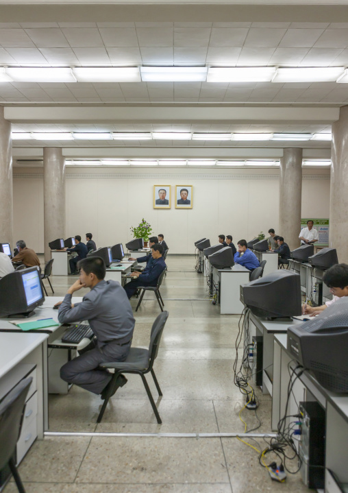 Computers room in the Grand people's study house, DGC, Pyongyang, North Korea