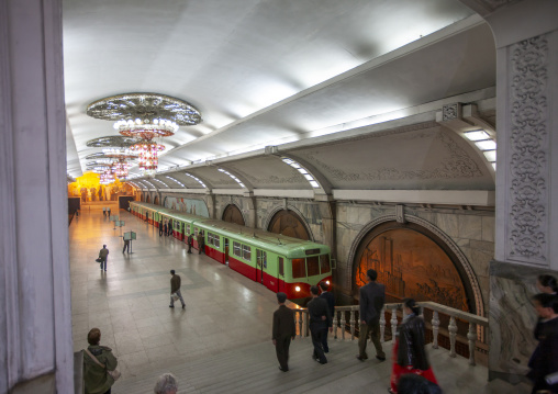 North Korean people in Yonggwang station, DGC, Pyongyang, North Korea