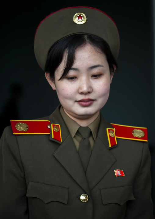 Guide from the victorious fatherland liberation war museum, DGC, Pyongyang, North Korea