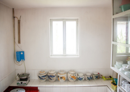 Methane gas in a kitchen, South Hamgyong, Hamhung, North Korea