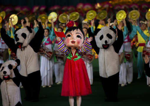 North Korea and China friendship during the Arirang mass games, DGC, Pyongyang, North Korea
