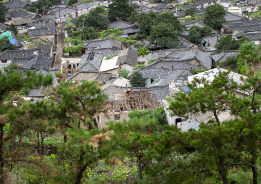 View of roofs in the old town, North Hwanghae, Kaesong, North Korea