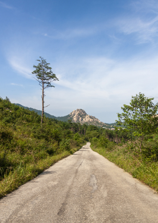 Road in the mountainious countryside, Kangwon-do, Kumgang, North Korea