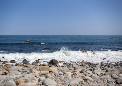 Rocky coastline on the east sea, North Hamgyong, Chilbo Sea, North Korea